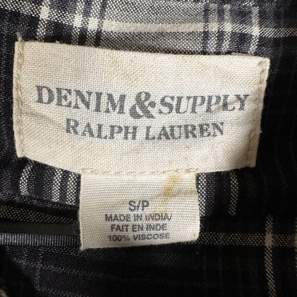 Ralph Lauren Denim Supply Shirt Women Size S Plaid Long Sleeve Tunic Top EUC - Picture 5 of 11
